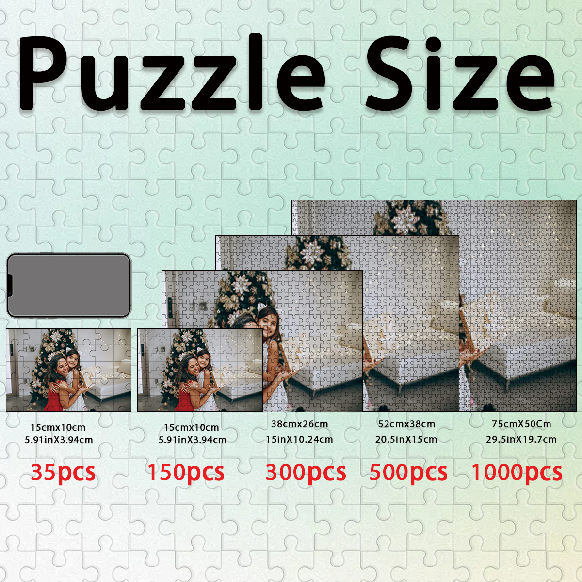 Kids Education Toys - 35/300/500pcs family Custom Photo Personalised Decompression