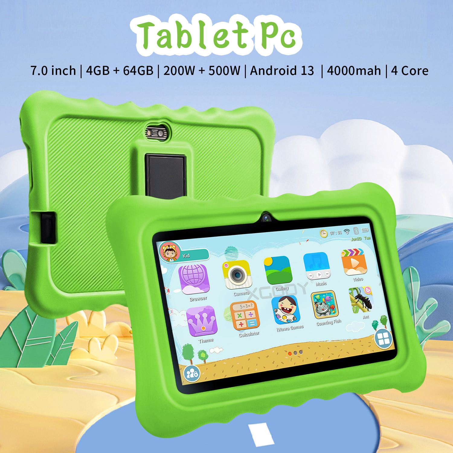 7 Inch Kids Tablet Quad Core 4 – обзор и цена Kids Education Tablet