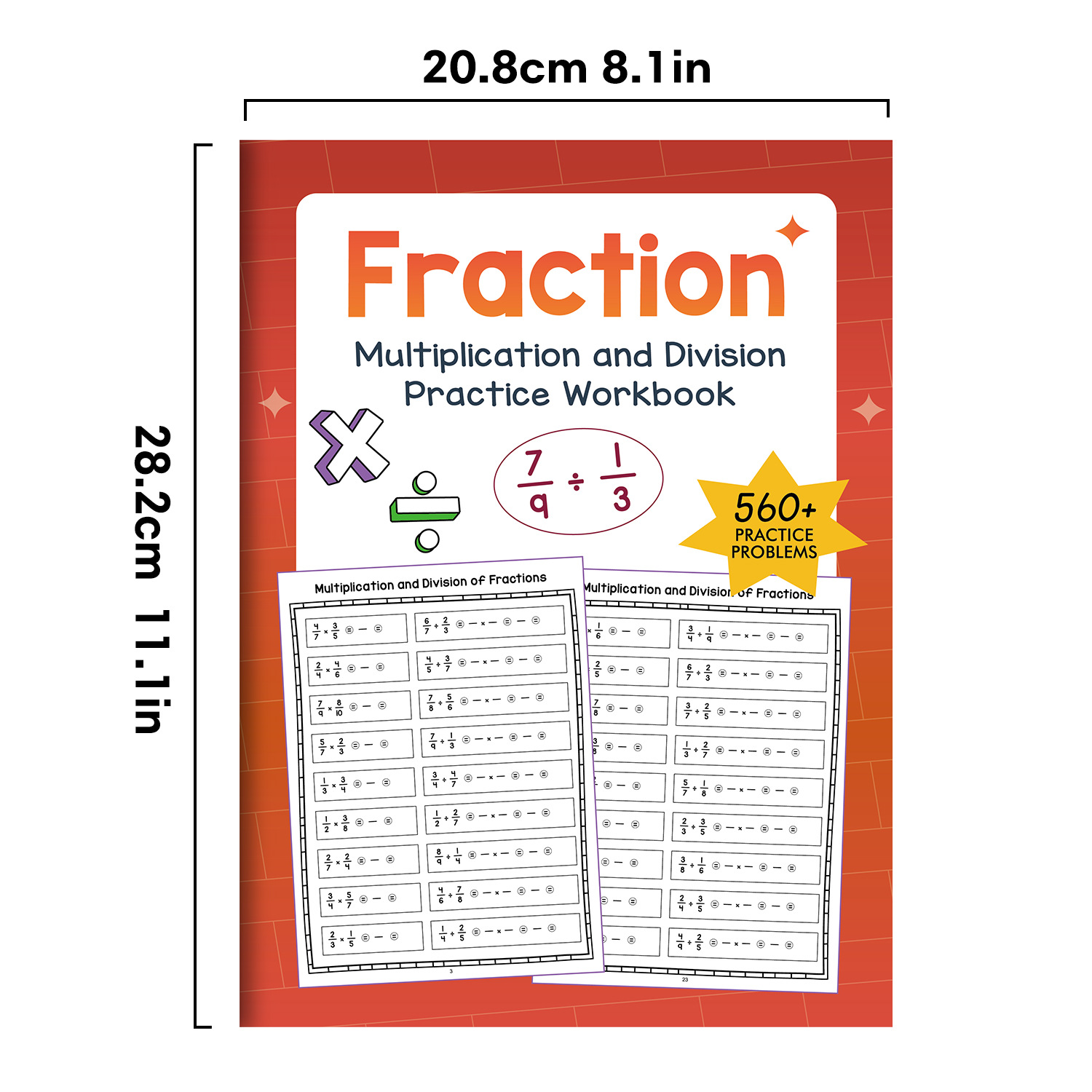 32 Pages A4 Fraction Multiplic – обзор и цена Kids Educational Workbooks