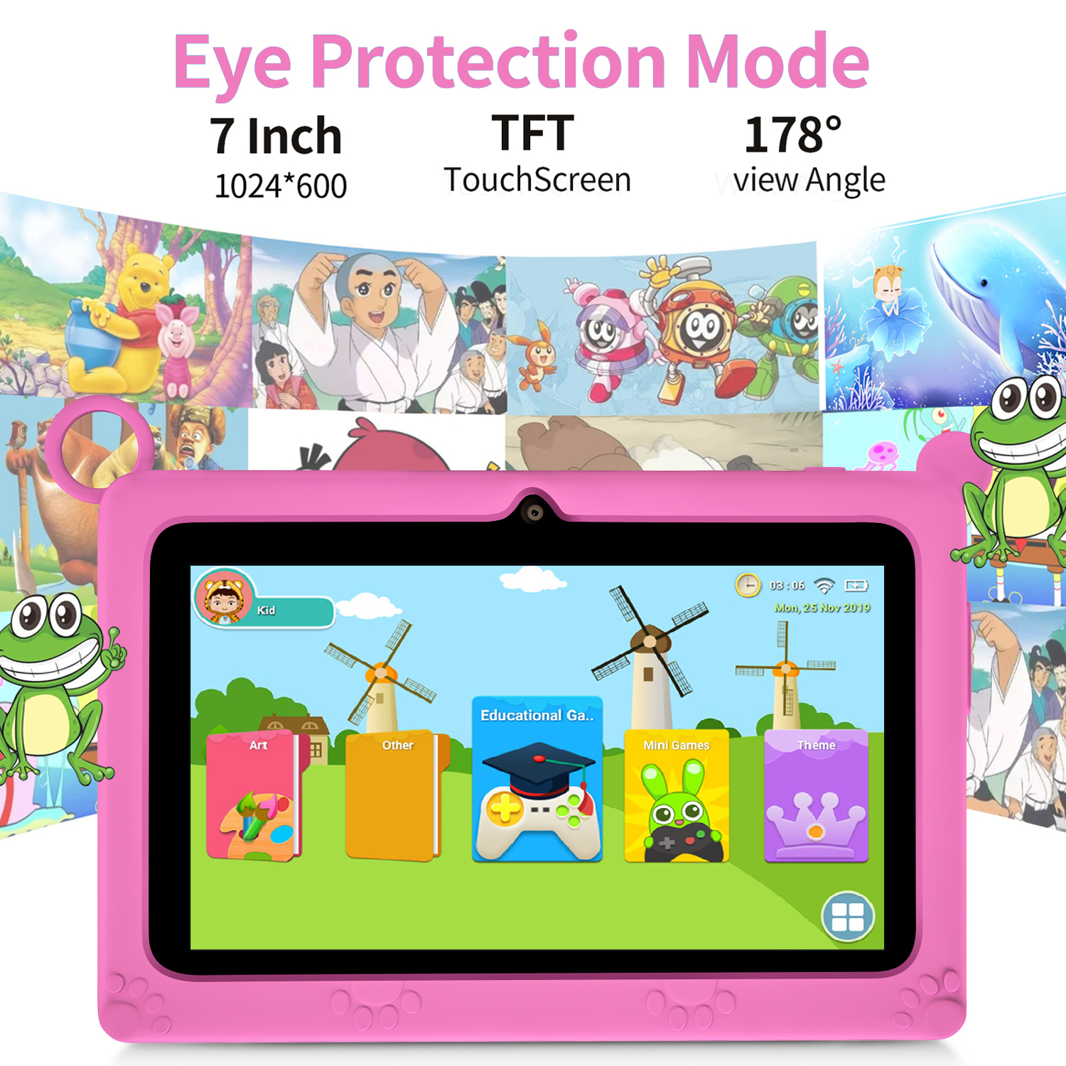 BDF Children's tablet New 7 In – обзор и цена Kids Educational Games Learn English