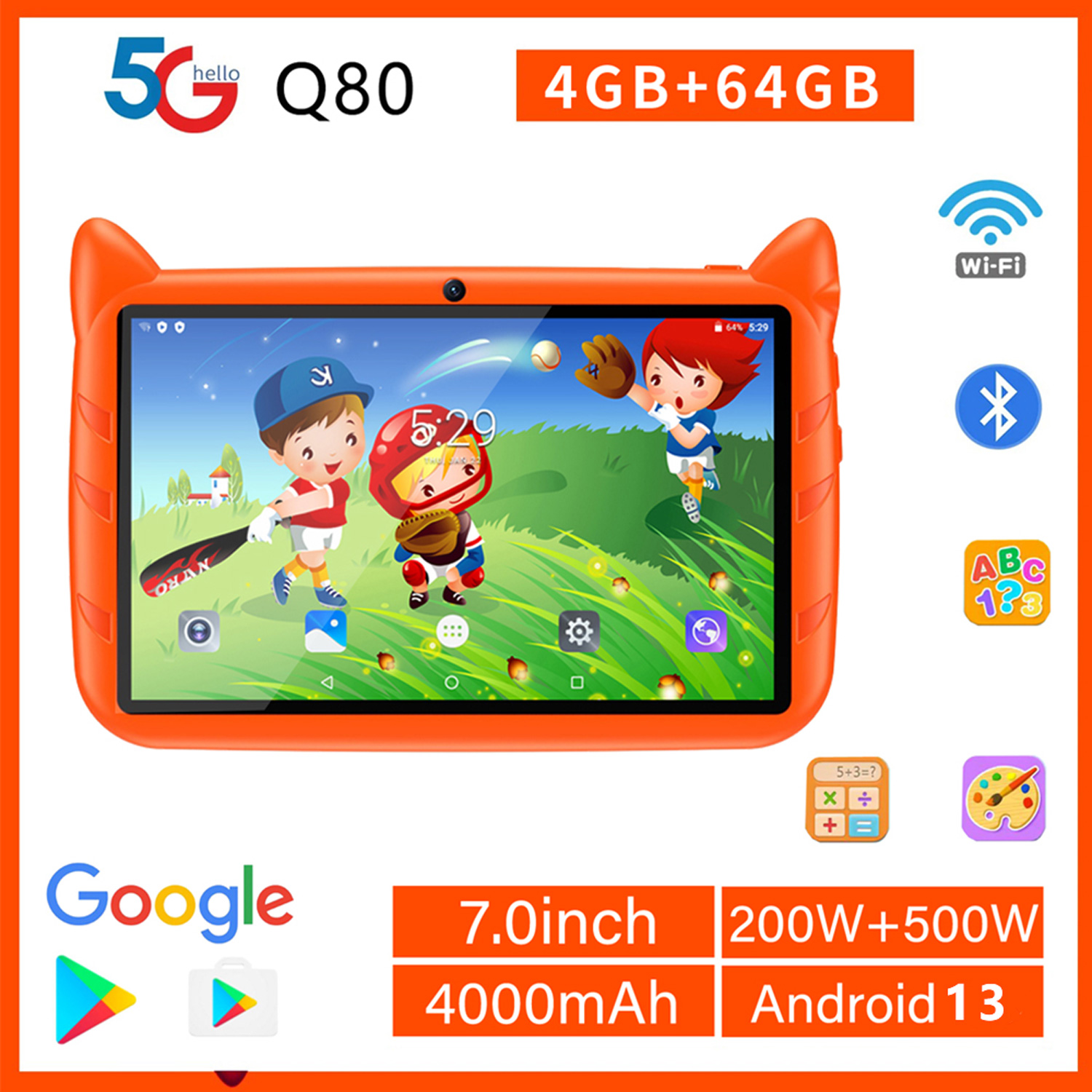 New 5G WiFi Kids Tablet 7 Inch – обзор и цена Kids Educational Games Learn English