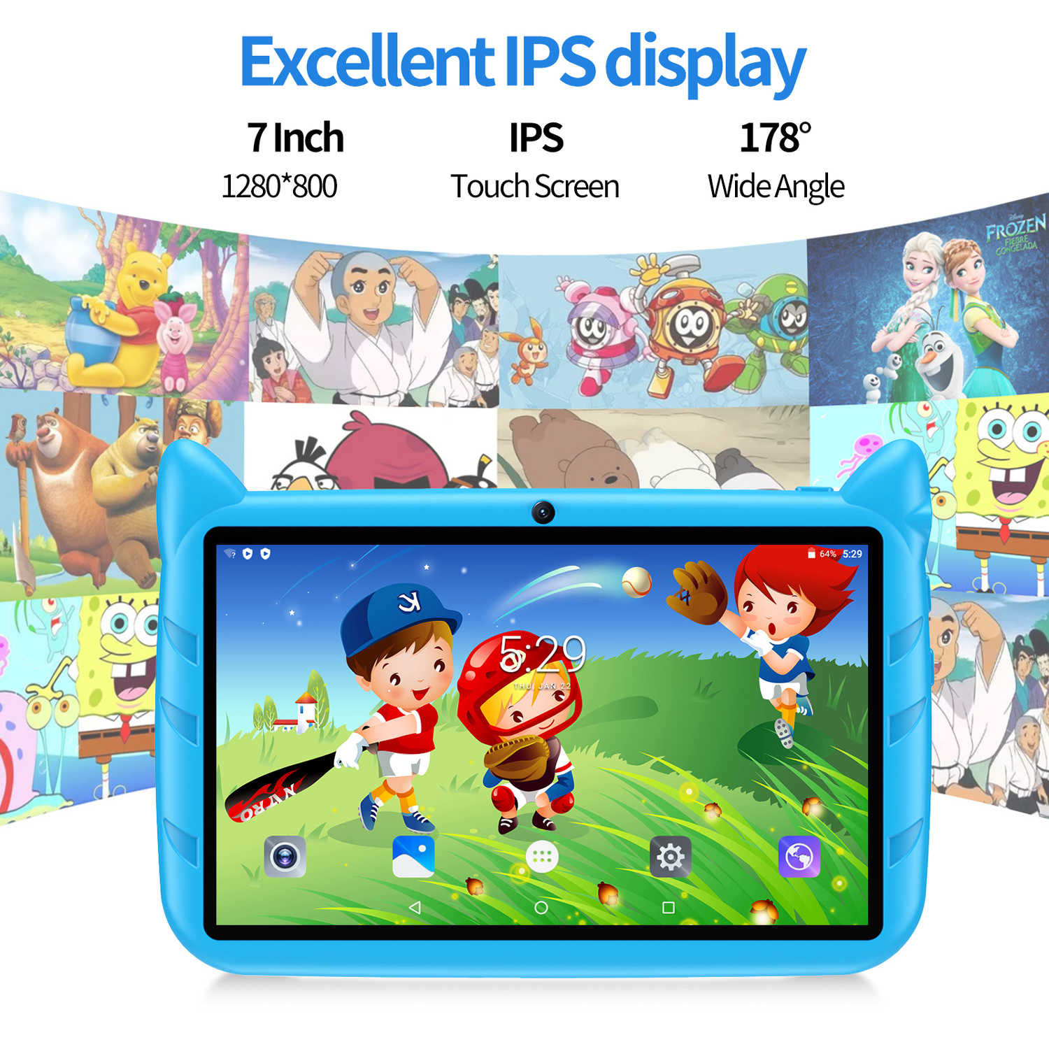 New 5G WiFi Kids Tablet 7 Inch – обзор и цена Kids Educational Games Learn English