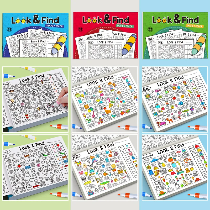 Kids Hidden Object Coloring Bo – обзор и цена Kids Educational Workbooks