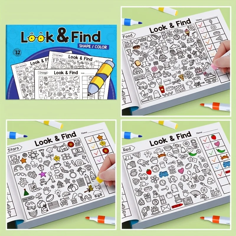 Kids Hidden Object Coloring Bo – обзор и цена Kids Educational Workbooks