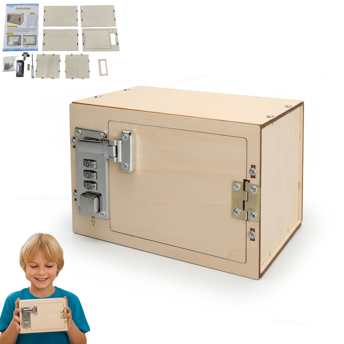 DIY Wooden Mechanical Password – обзор и цена Kids Education Money