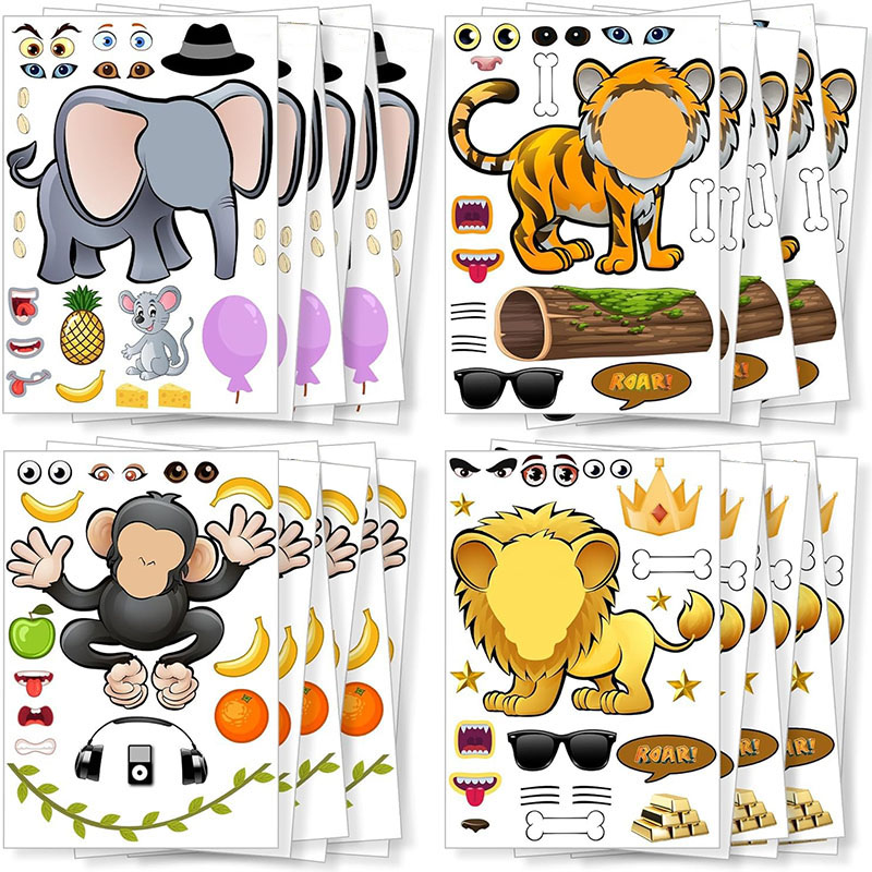 Cartoon Safari Animals Sticker – обзор и цена Kids Education Money
