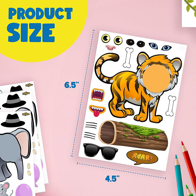 Cartoon Safari Animals Sticker – обзор и цена Kids Education Money